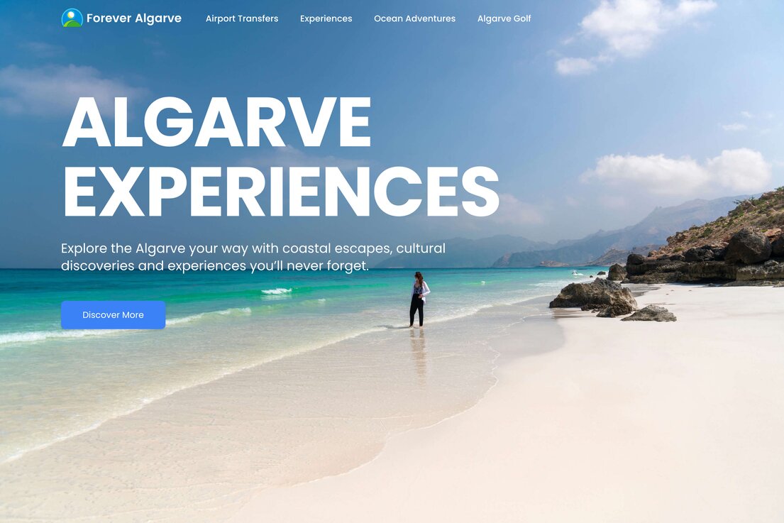 Forever Algarve villa rental website home page.